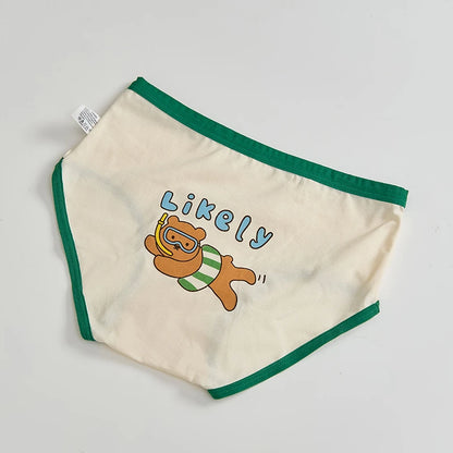 Sous-vêtements mignons pour garçons, culottes pour enfants, slips en pur coton pour garçons, shorts doux, caleçons de dessin animé, sous-vêtements pour garçons, ensemble de 4 pièces