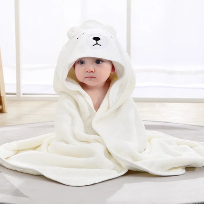 Serviettes de bain pour bébé, animaux de dessin animé, douces, à capuche, pour nouveau-né, couverture, peignoir pour tout-petits, lange d'emmaillotage chaud pour garçons et filles