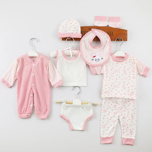 Ensemble naissance bébé 8 pièces – Coffret complet nouveau-né garçon & fille (vêtements + accessoires)