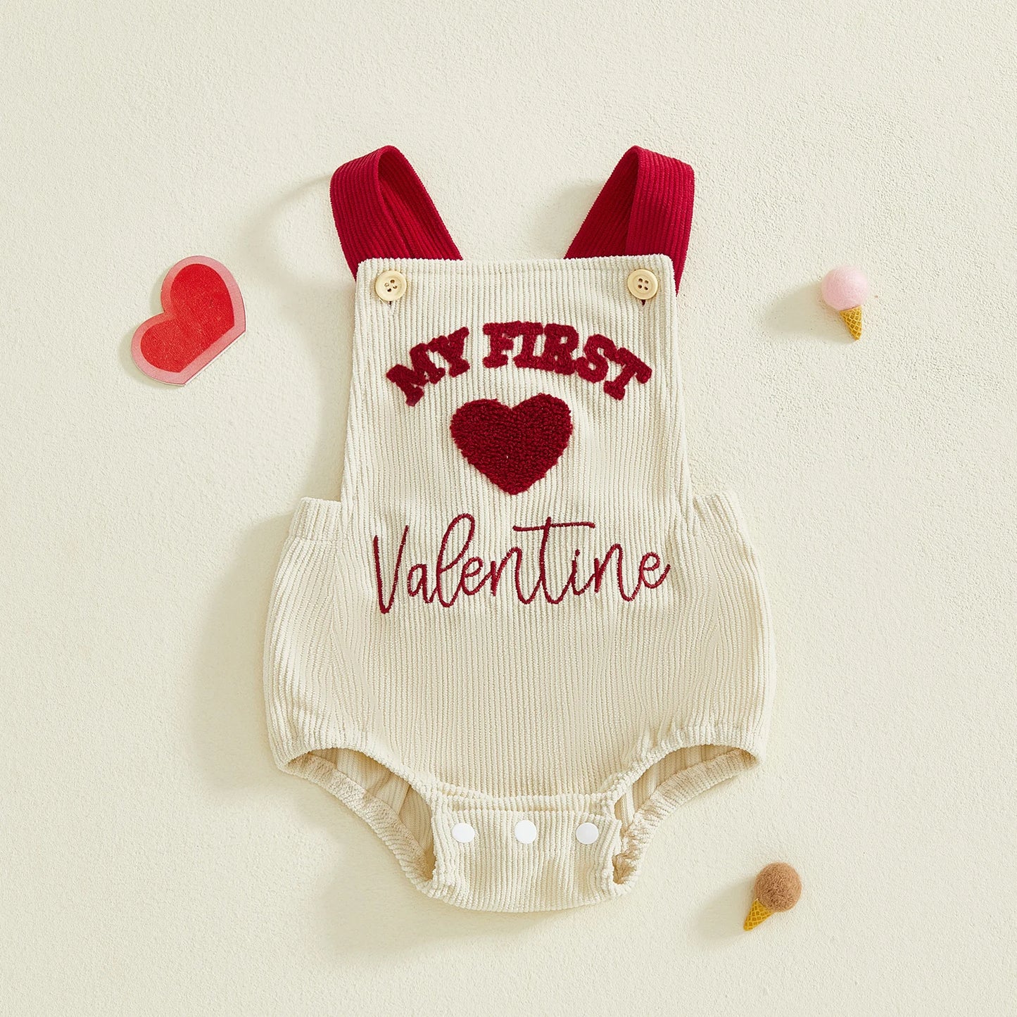 Mon Premier Saint-Valentin – Barboteuse Bébé Cœur d’Amour (Fille & Garçon)