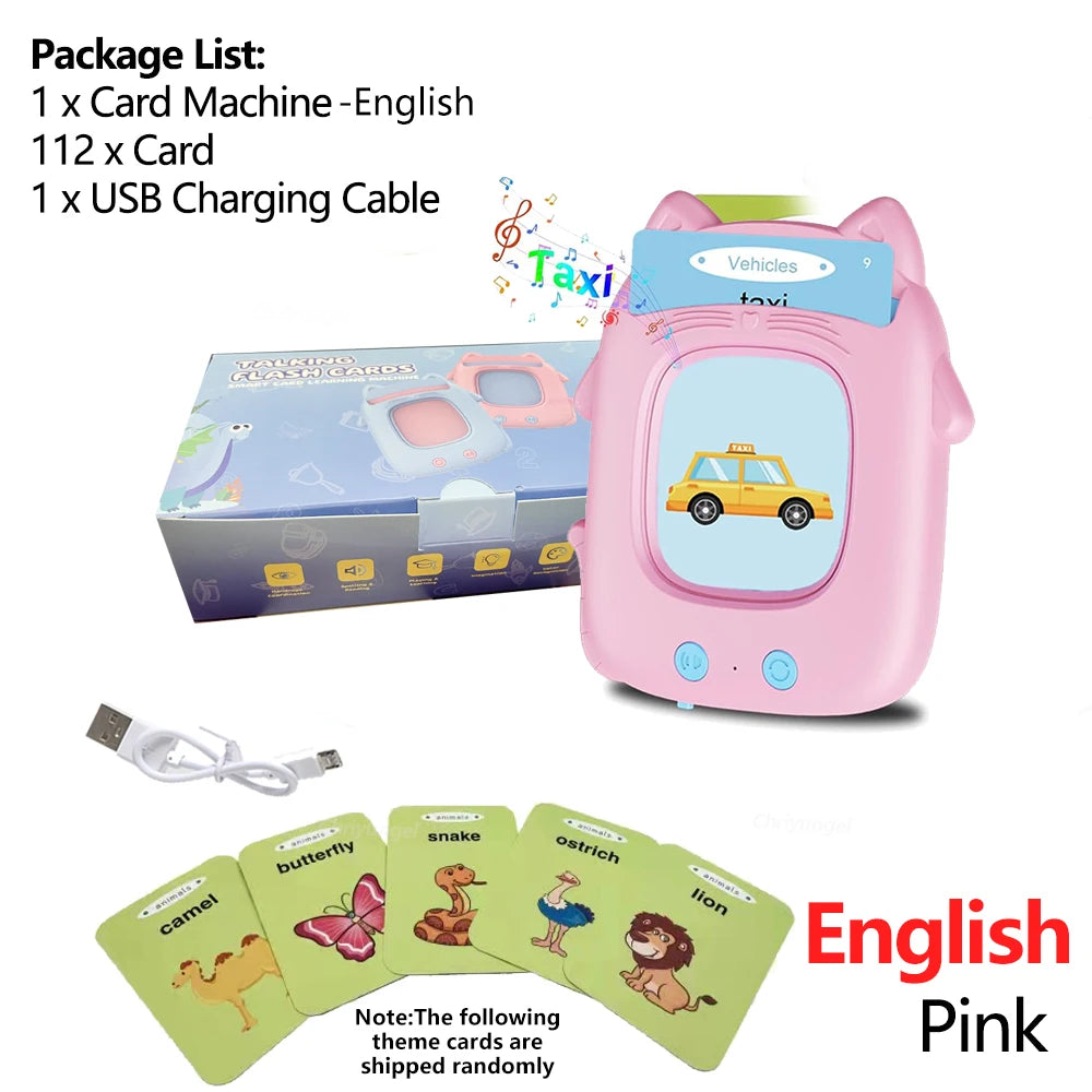 Machine d’Apprentissage Parlante avec Cartes Flash – Jouet Éducatif Multilingue pour Tout-Petits