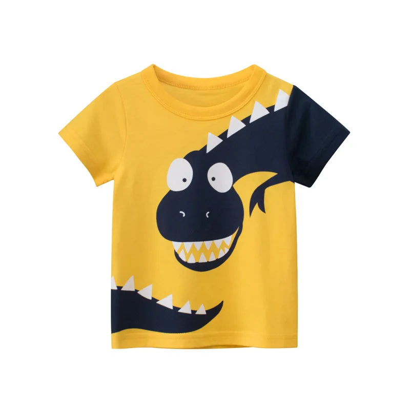 OLEKID 2025 Summer Children Boys Clothing Printed Cartoon Boys T-Shirts 2-8 Years Kids Baby Boy Tops Short Sleeve Toddler Tees