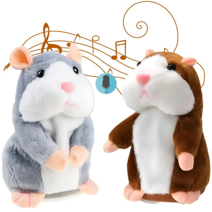 Peluche hamster qui répète la voix – Jouet interactif rigolo – Cadeau enfant