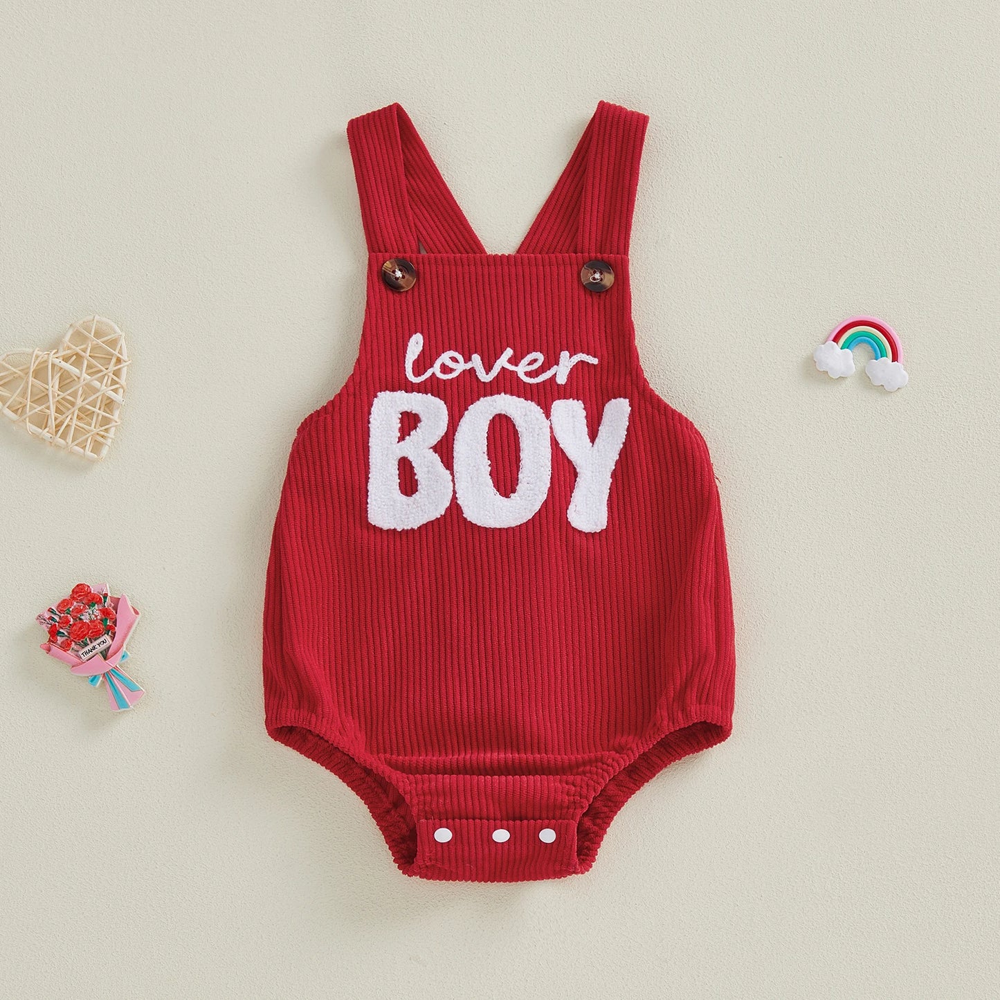 Barboteuse Bébé Garçon Saint-Valentin – “Love Boy” Sans Manches