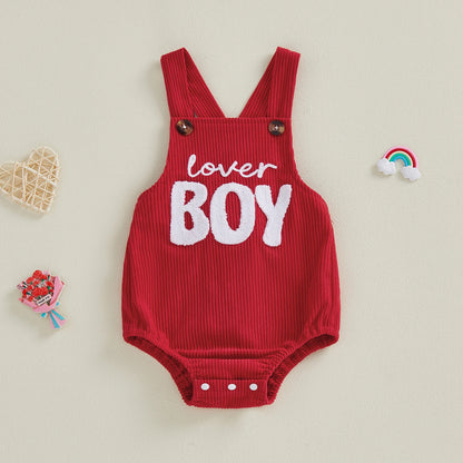 Barboteuse Bébé Garçon Saint-Valentin – “Love Boy” Sans Manches