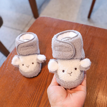Chaussons Bébé Hiver Antidérapants – Semelle Souple Coton | Garçon & Fille