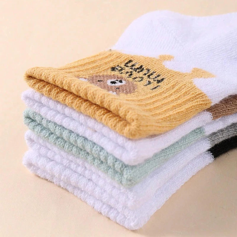 Lot de 5 paires chaussettes bébé cheville – Douces & extensibles – Nouveau-né à tout-petit