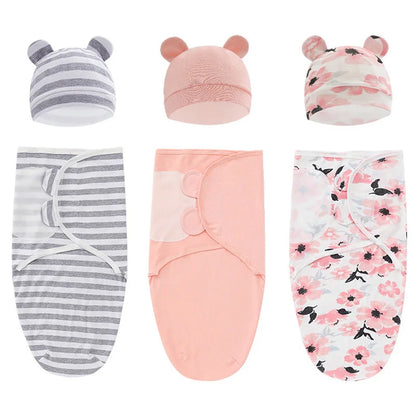 Barboteuse d'été pour bébés garçons et filles , ensemble de chapeaux/sac de nuit uniquement, couverture d'emmaillotage pour bébé, sac de couchage réglable pour nouveau-né, vêtements de nuit pour nourrissons 0-6M