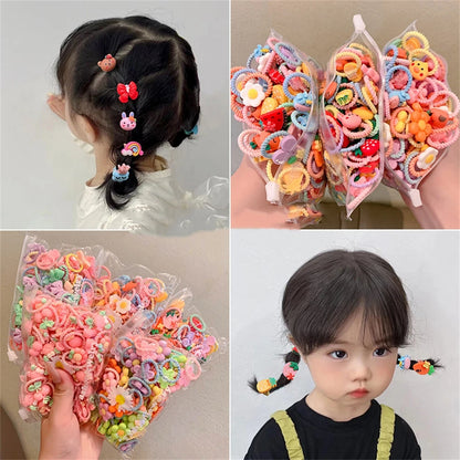 Lot d’Élastiques à Cheveux Enfants – Accessoires Cartoon Colorés