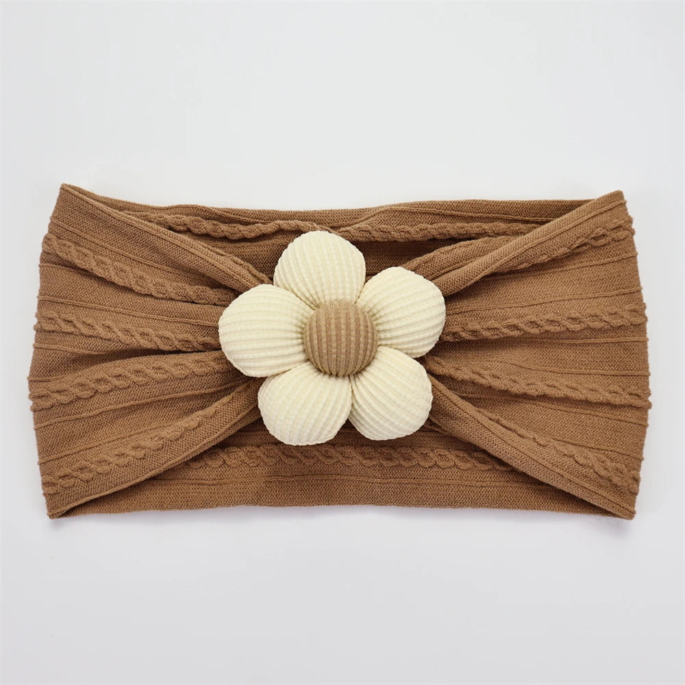 Bandeau Bébé Fille en Nylon Doux avec Fleur – Accessoire Nouveau-né