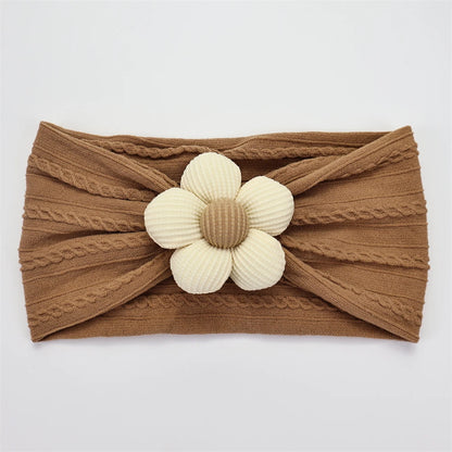 Bandeau Bébé Fille en Nylon Doux avec Fleur – Accessoire Nouveau-né