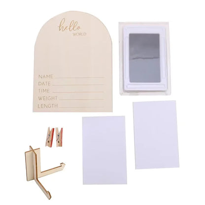 Cadre photo échographie en bois – Double face | Annonce de grossesse & souvenir bébé