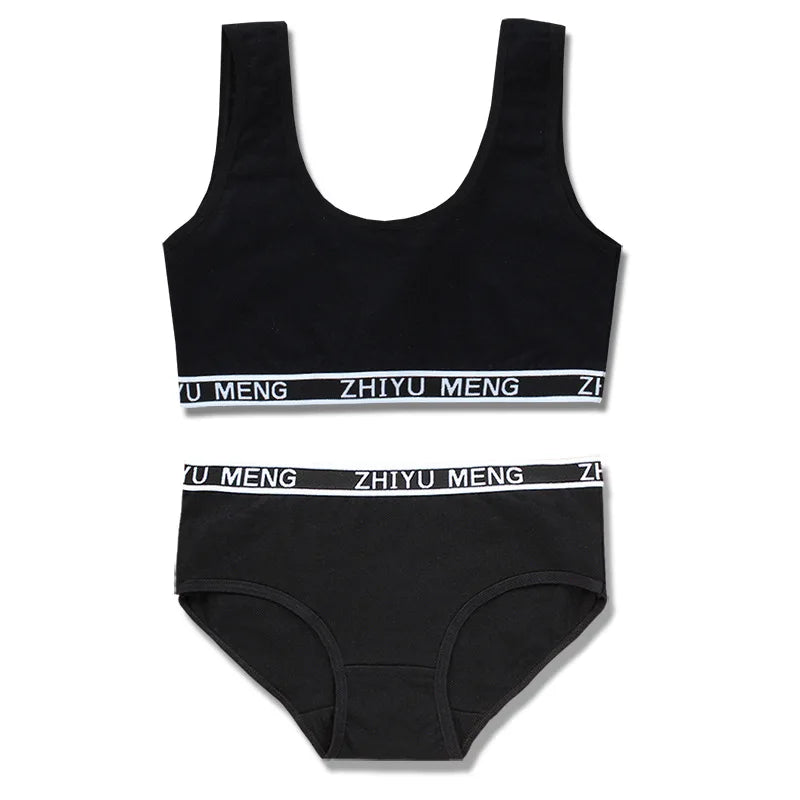 Ensemble Brassière & Culotte Fille en Coton – Doux, Confortable & Sans Fil