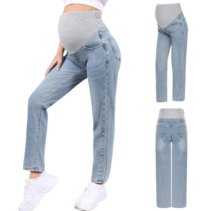 Jean Maternité Confort Absolu – Taille Haute avec Soutien Évolutif