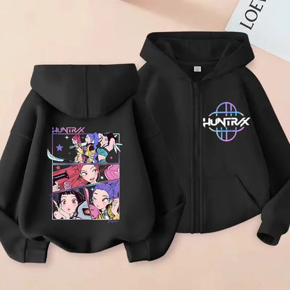 Sweat à Capuche Zippé Enfant – Style K-Pop Moderne (7–12 ans)