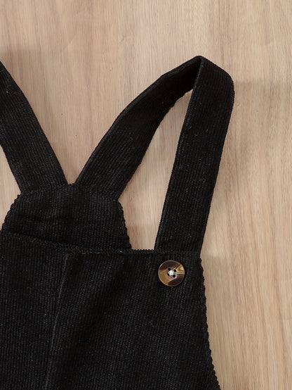 Salopette d’hiver bébé en velours côtelé – Chaude, douce et confortable, motif ourson