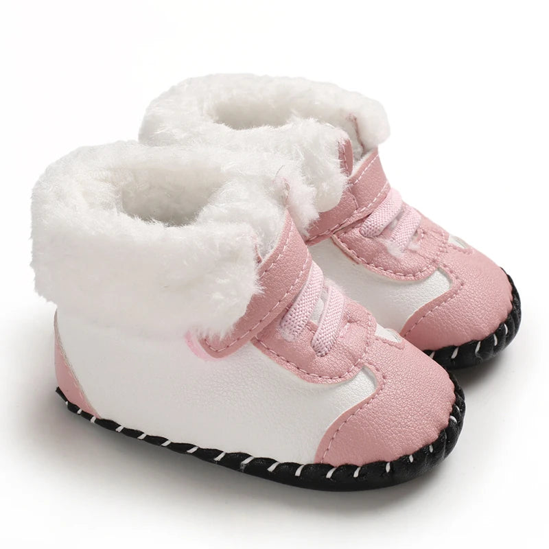 Bottes de neige bébé chaudes et mignonnes en peluche – antidérapantes, pour garçons et filles