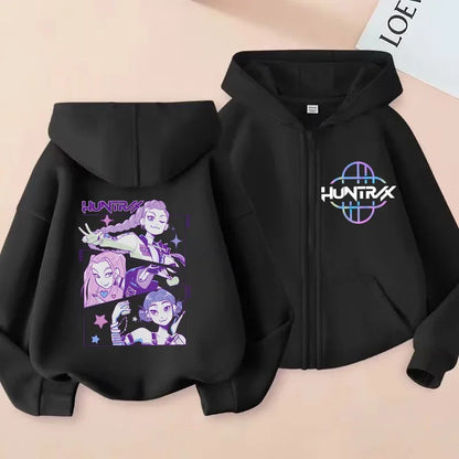 Sweat à Capuche Zippé Enfant – Style K-Pop Moderne (7–12 ans)