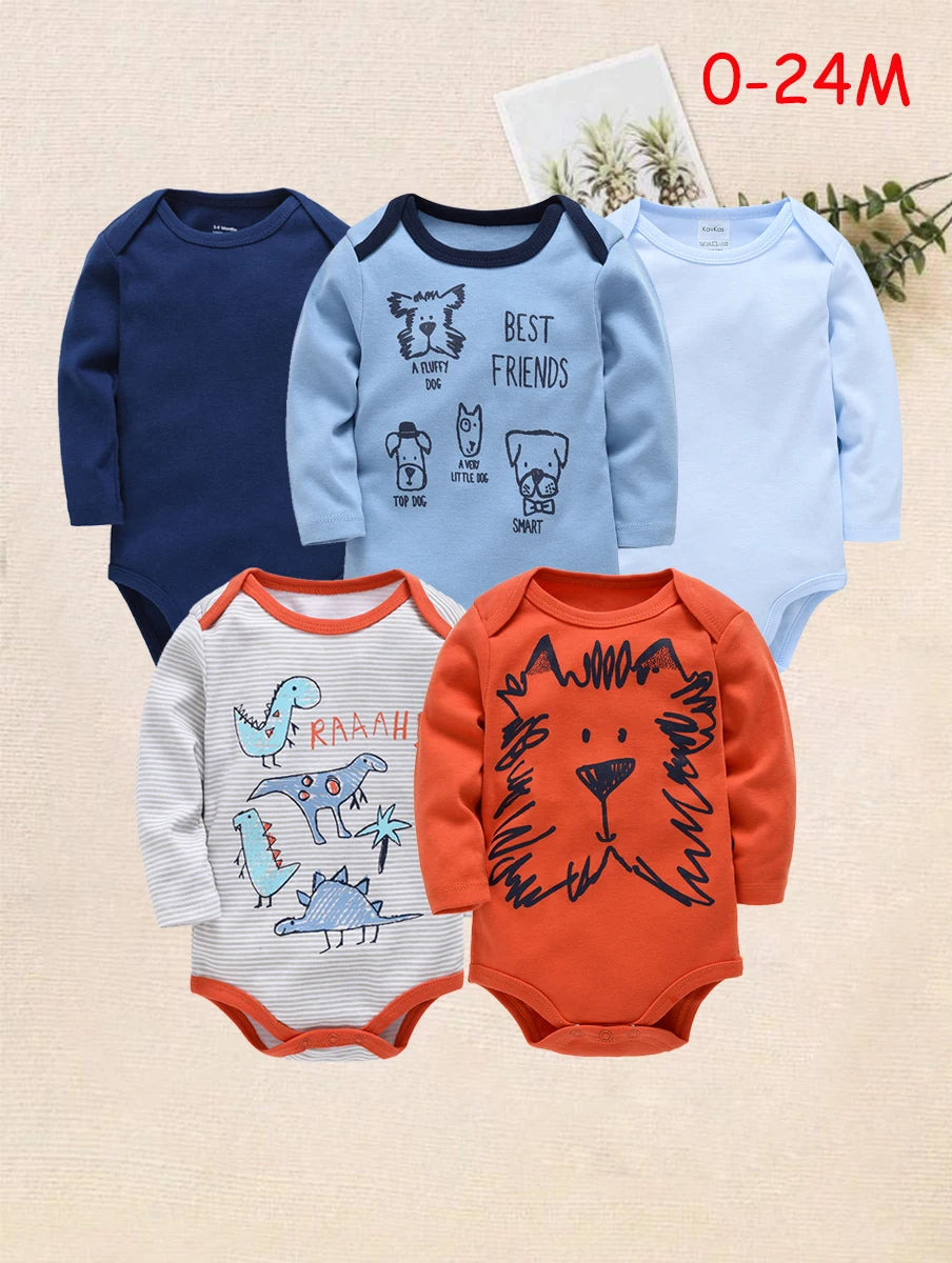 Lot de 3 ou 6 Bodies Bébé Garçon en Coton – Confort Doux & Motifs Adorables (0–12 mois)