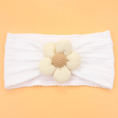 Bandeau Bébé Fille en Nylon Doux avec Fleur – Accessoire Nouveau-né