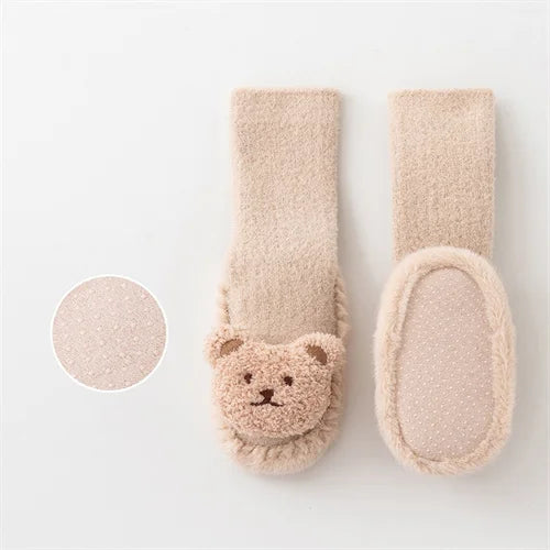 Chaussettes Bébé en Velours Épais – Antidérapantes & Ultra Chaudes | Collection Hiver