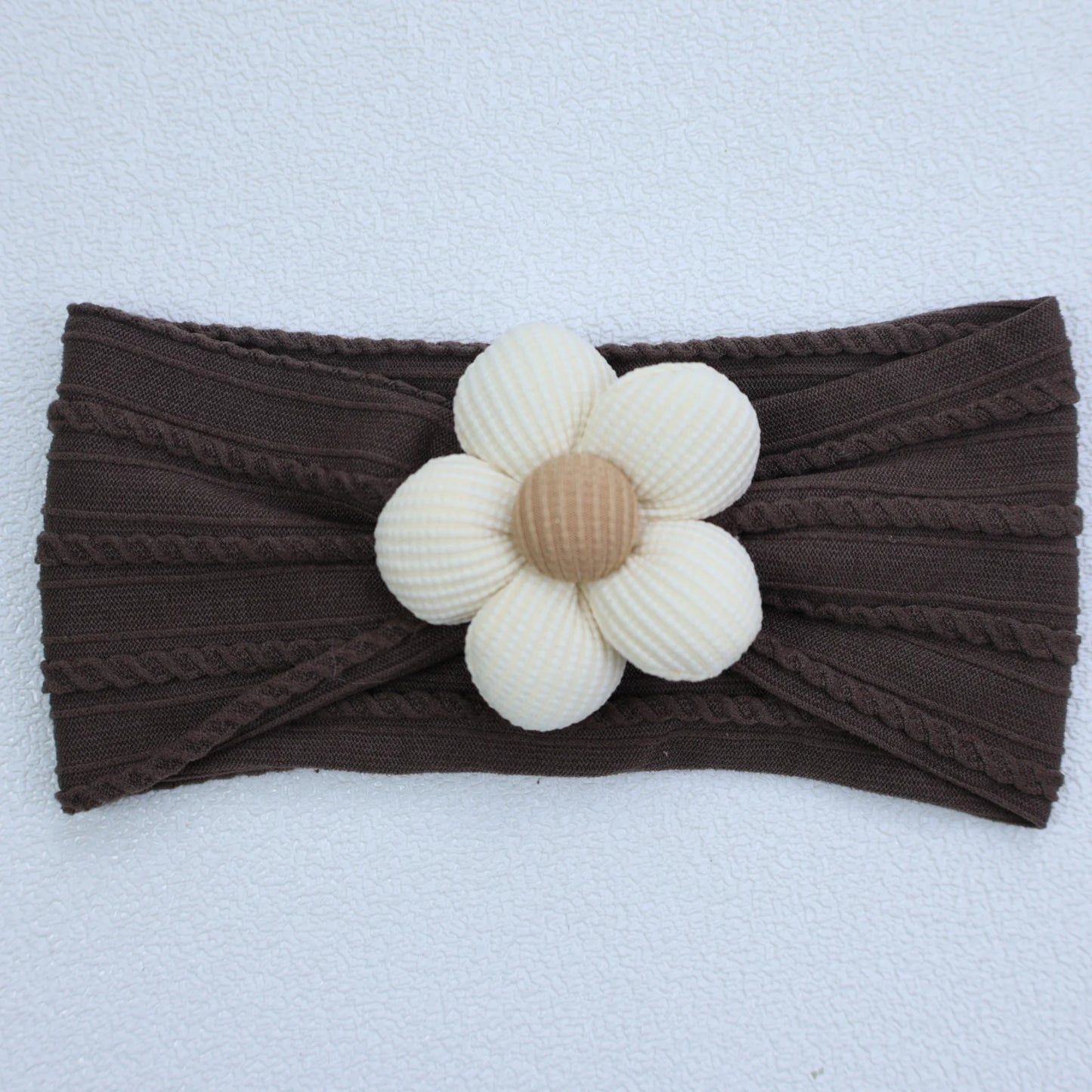 Bandeau Bébé Fille en Nylon Doux avec Fleur – Accessoire Nouveau-né