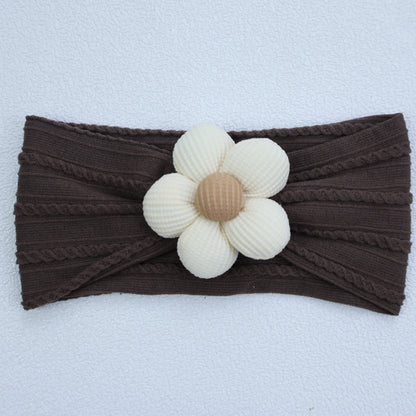 Bandeau Bébé Fille en Nylon Doux avec Fleur – Accessoire Nouveau-né