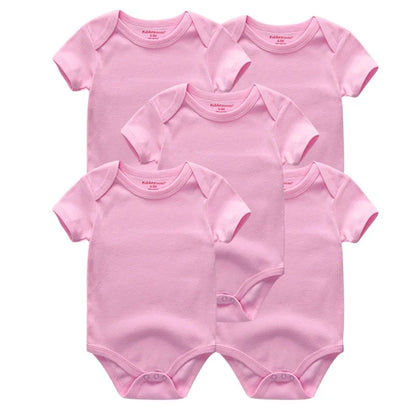 Lot de 5 bodys bébé – 100 % coton, manches courtes, confort quatre saisons