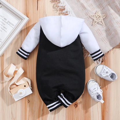 IURNXB bébé garçons filles barboteuse à capuche Baseball à manches longues infantile Onesie tenues de plage nouveau-né sweat vêtements combinaison 0-18M
