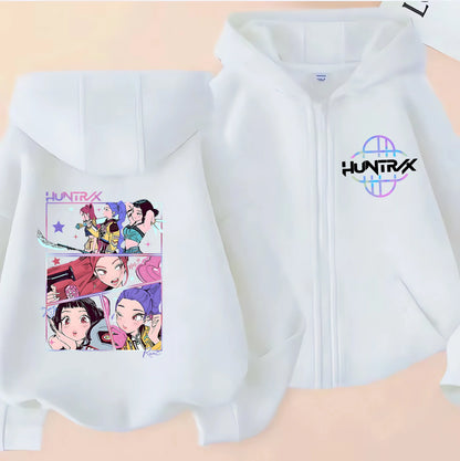 Sweat à Capuche Zippé Enfant – Style K-Pop Moderne (7–12 ans)