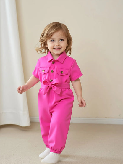 Combinaison Bébé Fille Rose Fuchsia – Look Tendance