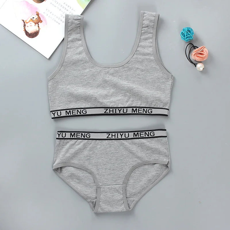 Ensemble Brassière & Culotte Fille en Coton – Doux, Confortable & Sans Fil