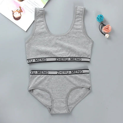 Ensemble Brassière & Culotte Fille en Coton – Doux, Confortable & Sans Fil