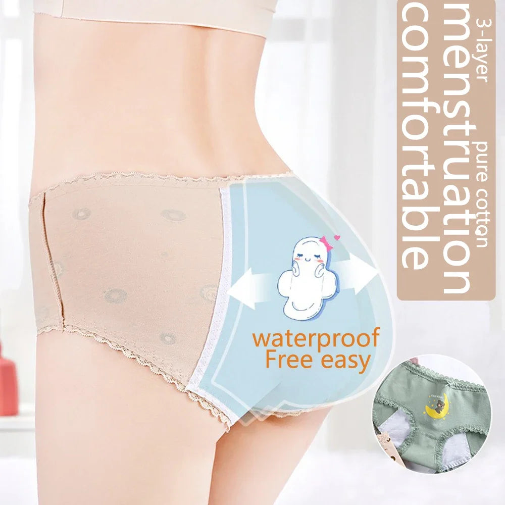Slips courts en coton pour filles, pantalons physiologiques anti-fuite en dentelle, pour adolescents de 3 à 18 ans, nouvelle collection 2024