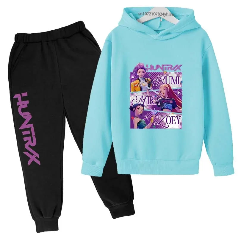 Ensemble Sweat à Capuche & Pantalon Enfant – Style K-Pop Demon Hunters (Ados)   14+