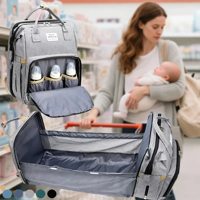 Sac à Dos Bébé avec Lit Pliable – Sac à Langer Multifonction pour Parents