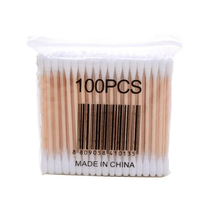Boîte de rangement pour coton-tige, Double tête en bois pour bébé, couverture carrée transparente en bambou, organisateur de cure-dents pour coton-tige