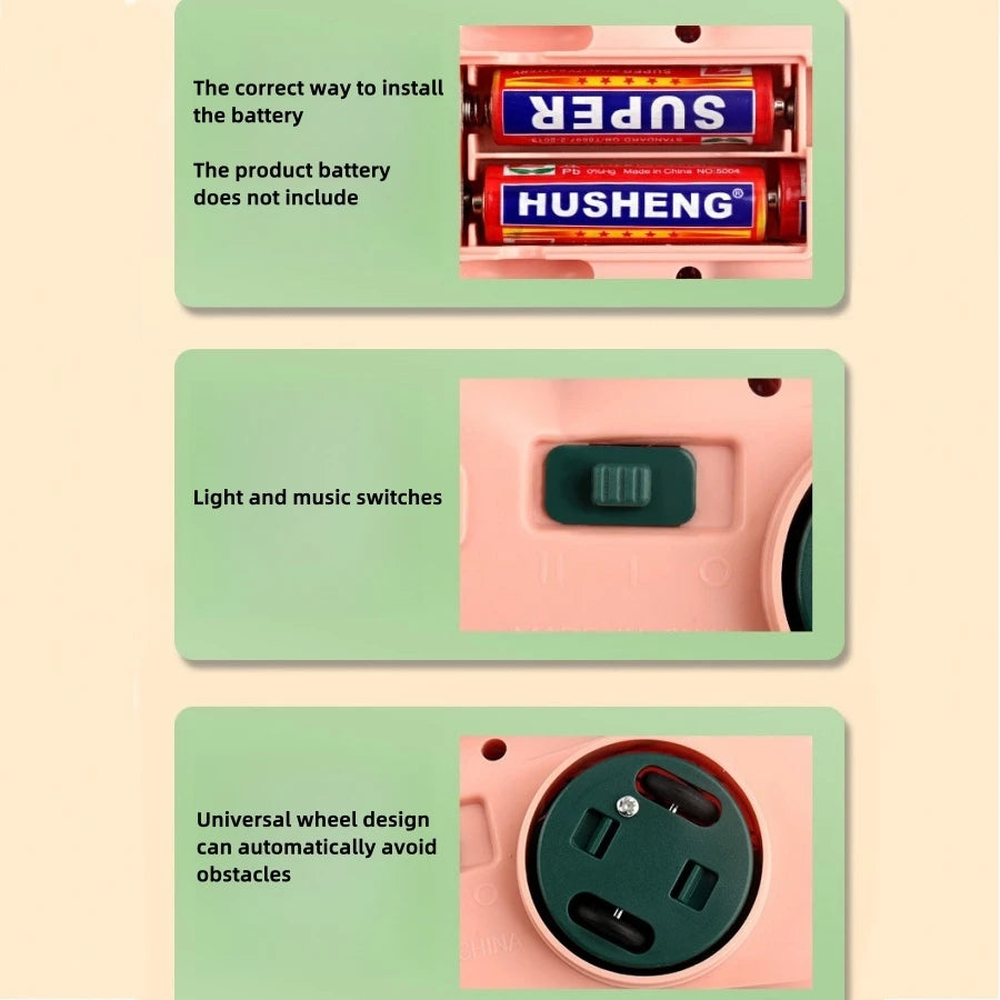 Jouet bébé chenille qui rampe – Musique & lumières – Encourage le mouvement