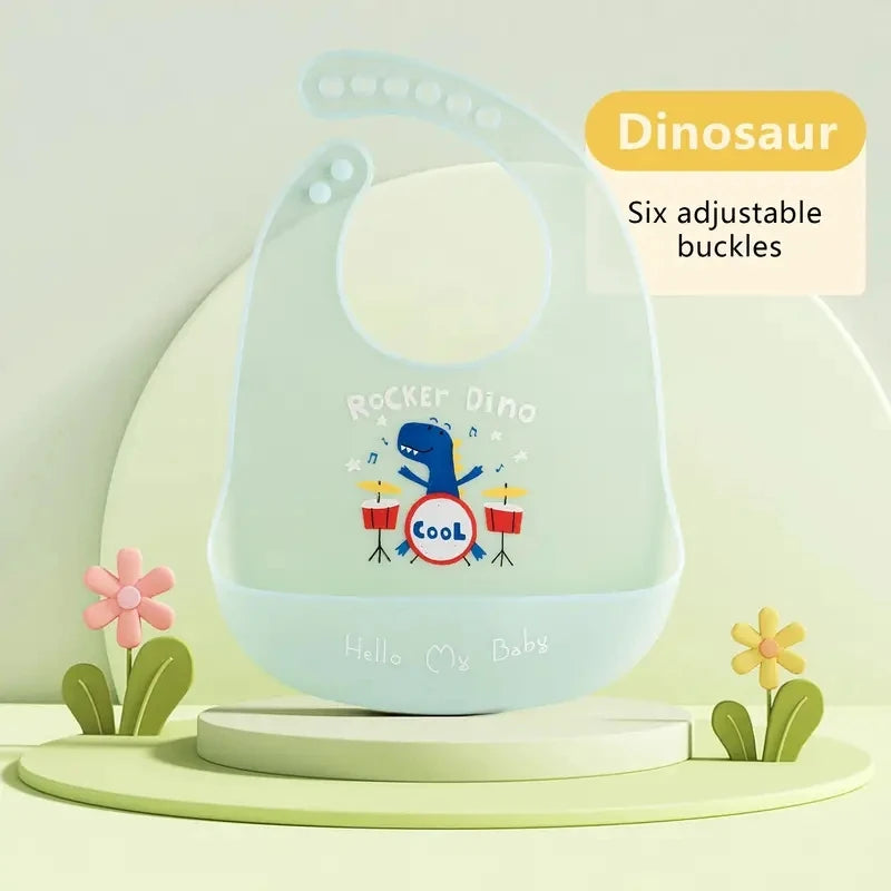 Bavoir bébé en silicone doux avec poche récupératrice – Mignon & pratique au quotidien