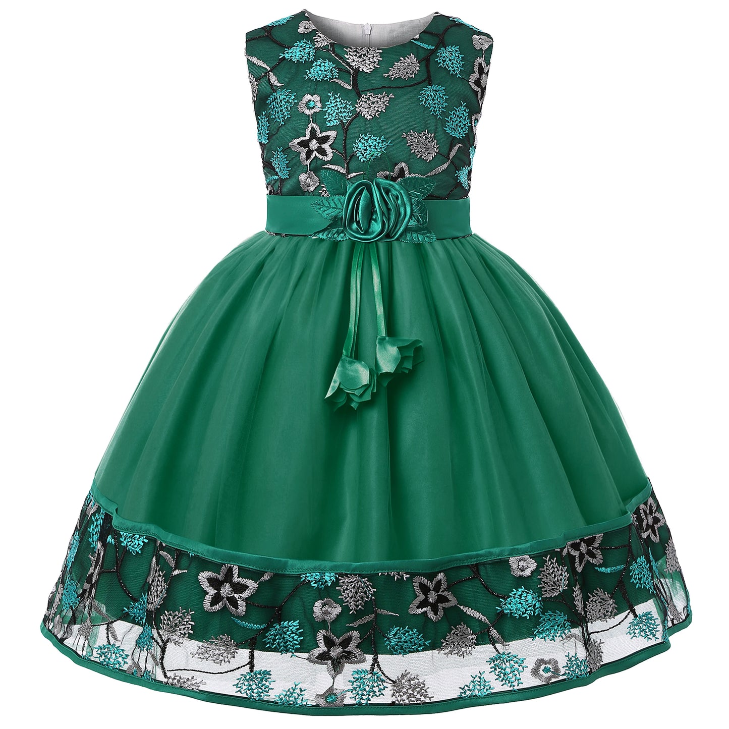 Robe Princesse Fille en Tulle Brodé – Cérémonie, Anniversaire, Mariage & Noël (2–10 ans)