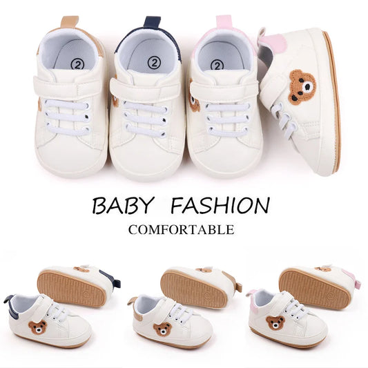 Baskets bébé ourson – Sneakers souples pour premiers pas (0–18 mois)