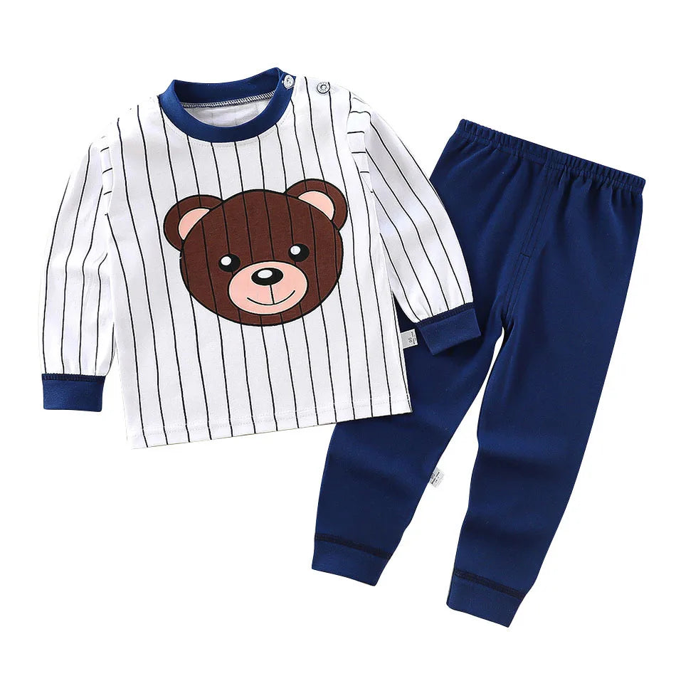 Ensemble de pyjamas en coton pour enfants, vêtements de nuit pour garçons et filles, vêtements de nuit pour enfants, vêtements de maison, vêtements de détente de dessin animé, automne et hiver