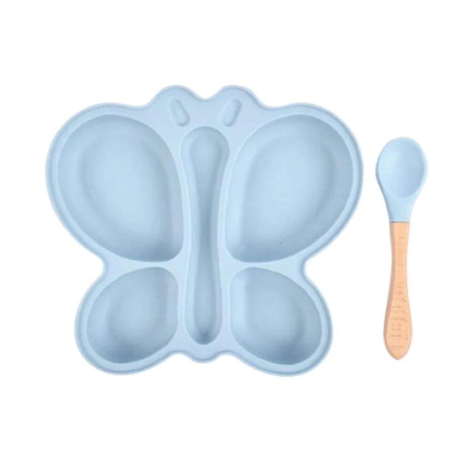 Pack Repas Bébé Zéro Dégât – Assiette Silicone Antidérapante + Bavoir | Spécial Parents