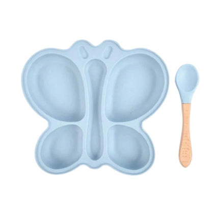 Pack Repas Bébé Zéro Dégât – Assiette Silicone Antidérapante + Bavoir | Spécial Parents