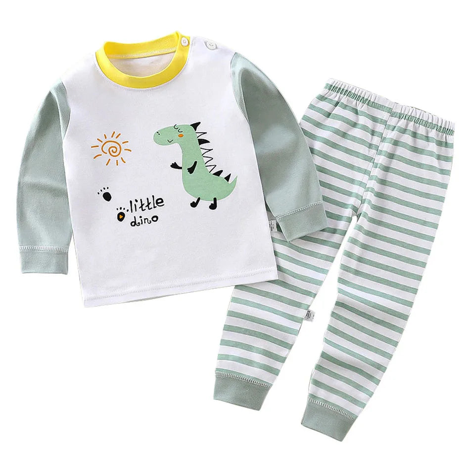 Ensemble de pyjamas en coton pour enfants, vêtements de nuit pour garçons et filles, vêtements de nuit pour enfants, vêtements de maison, vêtements de détente de dessin animé, automne et hiver