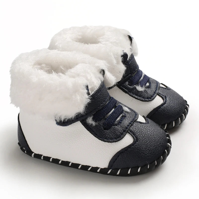 Bottes de neige bébé chaudes et mignonnes en peluche – antidérapantes, pour garçons et filles