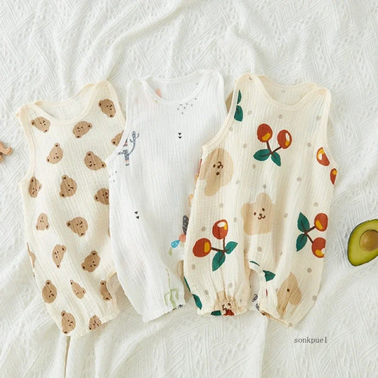 Barboteuse bébé imprimée ours – Combinaison douce et confortable pour nouveau-né