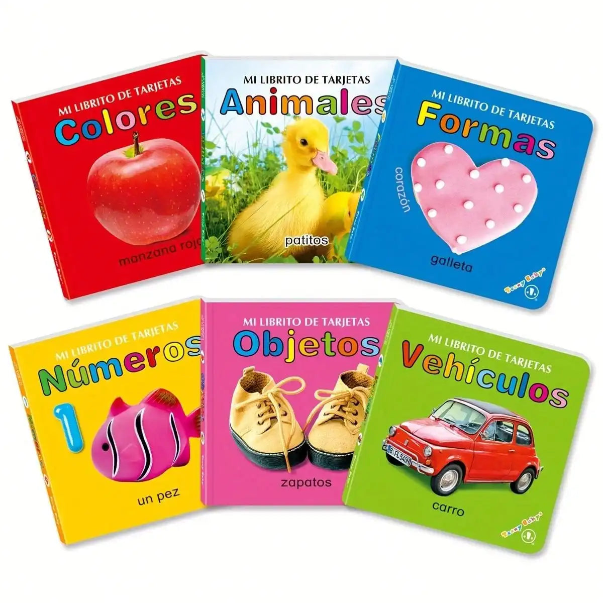 Livres cartonnés sensoriels pour bébé – Couleurs, animaux & formes