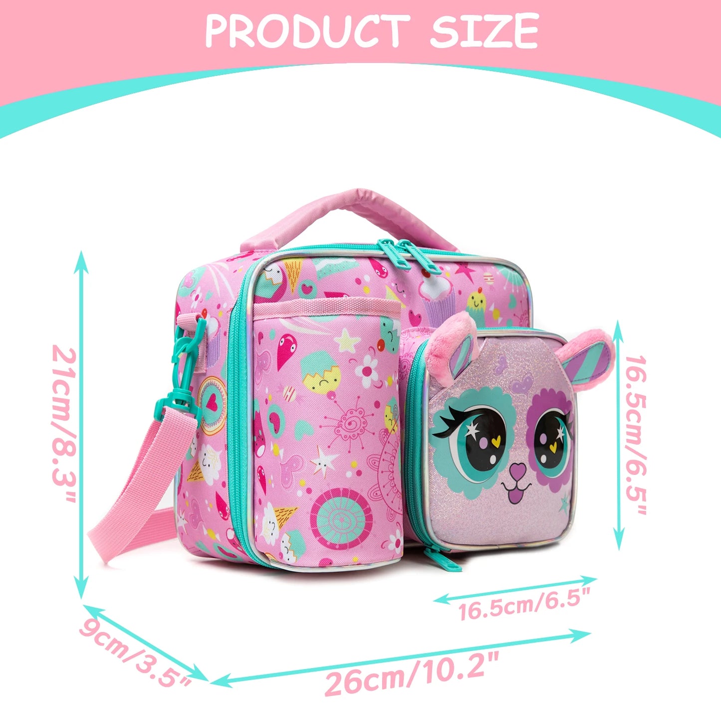 Boîte à déjeuner pour enfants – Ensemble sac repas étanche et lavable, sac isotherme scolaire, design mignon