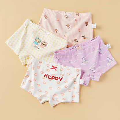 Lot de 4 Culottes Fille en Coton Doux – Confort Petit Trésor